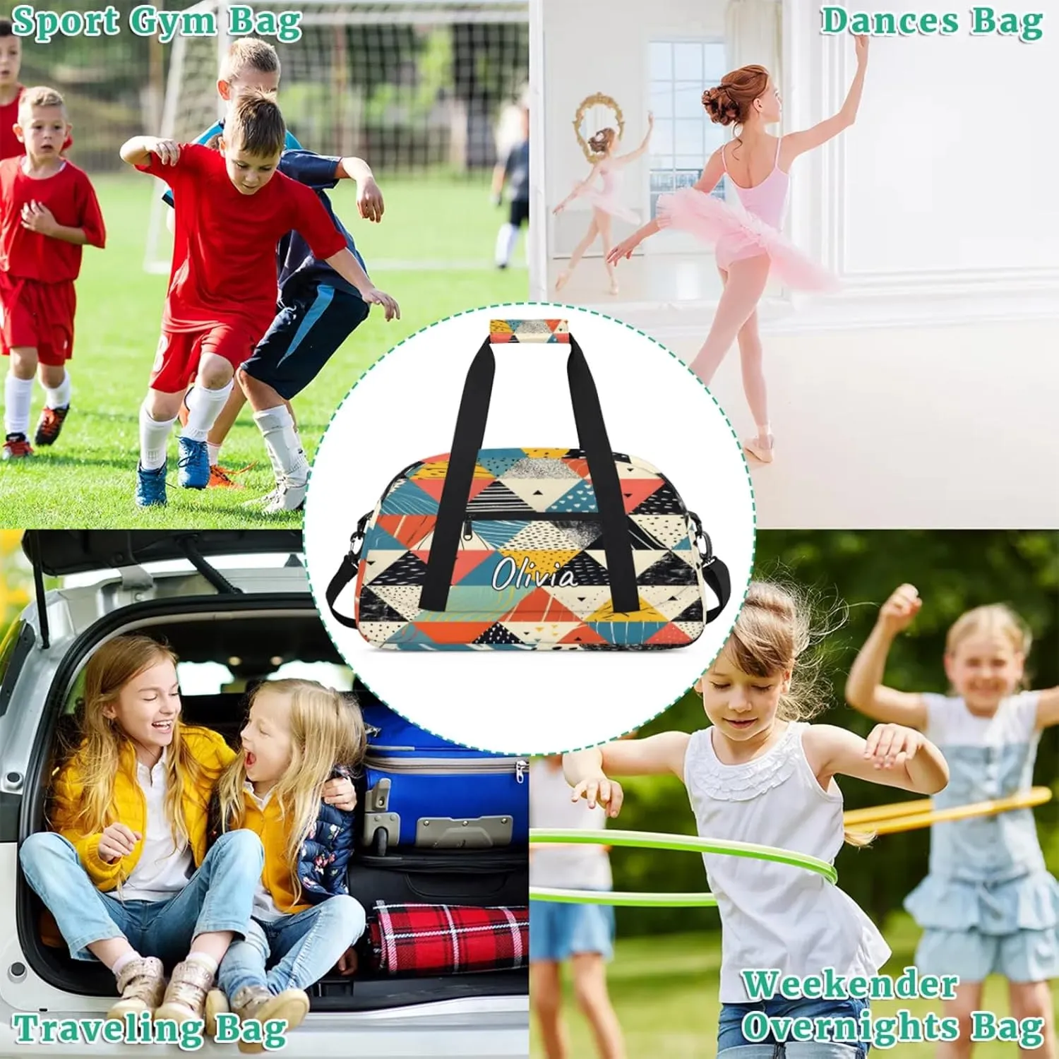 Custom Sports Gym Bag Personalized Name Travel Duffel Bag