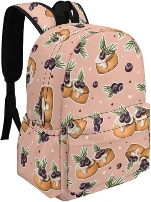 Cute Cheese Cake Casual Travel Backpack Lightweight with Multi Compartment Laptop Bagpack for Women Men Hiking Business Work