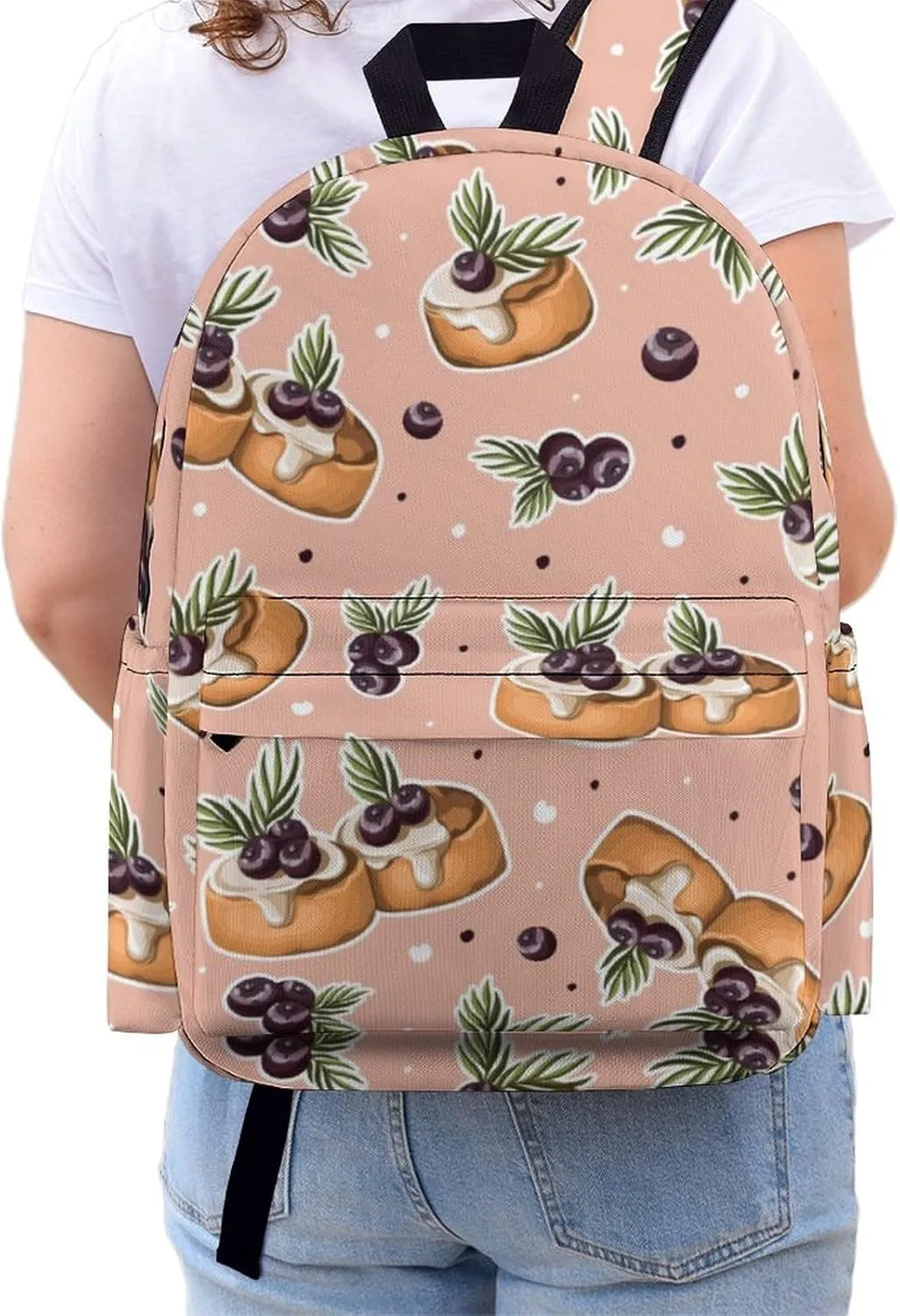 Cute Cheese Cake Casual Travel Backpack Lightweight with Multi Compartment Laptop Bagpack for Women Men Hiking Business Work
