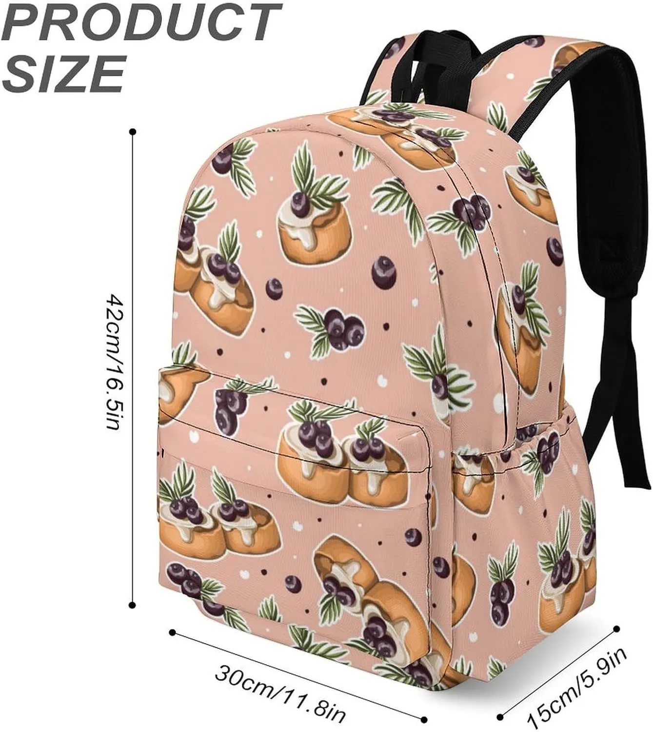 Cute Cheese Cake Casual Travel Backpack Lightweight with Multi Compartment Laptop Bagpack for Women Men Hiking Business Work
