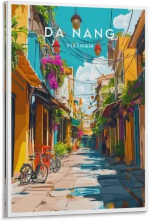 Da Nang Travel Poster Canvas Wall Art Print Vintage Travel Aesthetic Home Room Decor Poster 16x24inch(40x60cm)
