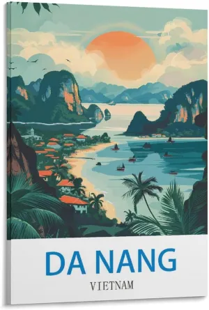 Da Nang Vietnam Vintage Travel Poster 12x18inch(30x45cm) Decorative Painting Canvas Wall Posters And Art Picture Print Modern Family Bedroom Decor Posters