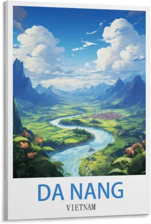 Da Nang Vietnam Vintage Travel Poster 20x30inch(50x75cm) Canvas Art Poster And Wall Art Picture Print Modern Family Bedroom Decor Posters