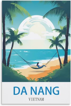 Da Nang Vietnam Vintage Travel Poster 24x36inch(60x90cm) Decorative Painting Canvas Wall Posters And Art Picture Print Modern Family Bedroom Decor Posters