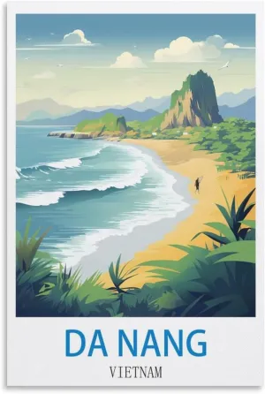 Da Nang Vietnam Vintage Travel Posters 24x36inch(60x90cm) Decorative Painting Canvas Wall Posters And Art Picture Print Modern Family Bedroom Decor Posters