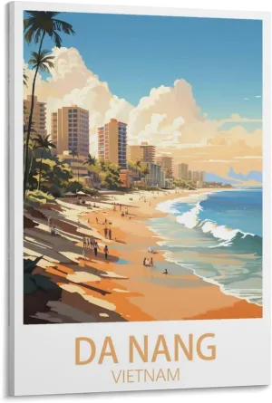 Da Nang Vietnam Vintage Travel Posters Beach Wall Art Picture Print Canvas Art Poster Modern Family Bedroom Decor Posters 24x36inch(60x90cm)