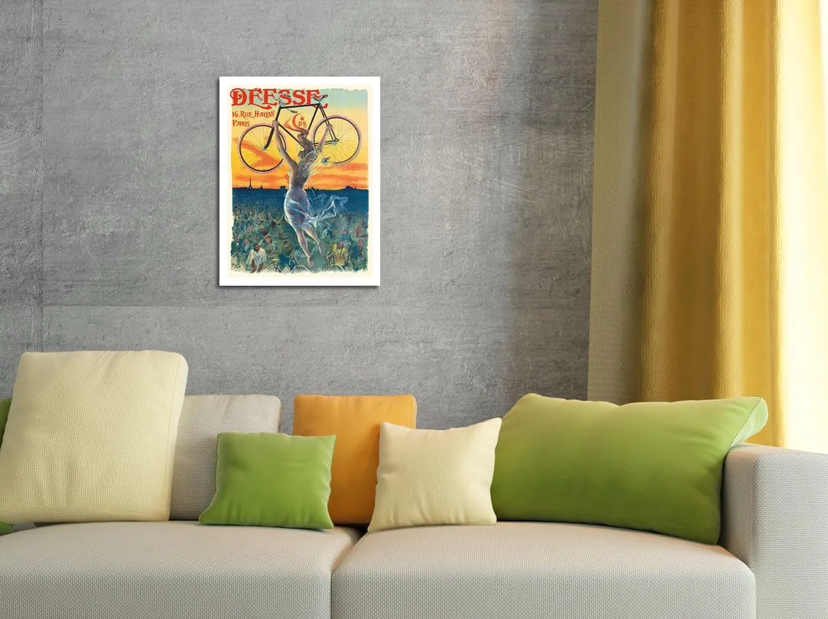 Déesse Bicycles - Paris France - Winged Goddess - Vintage Advertising Poster by Jean de Paleologue c.1898 - Fine Art Rolled Canvas Print 27in x 40in
