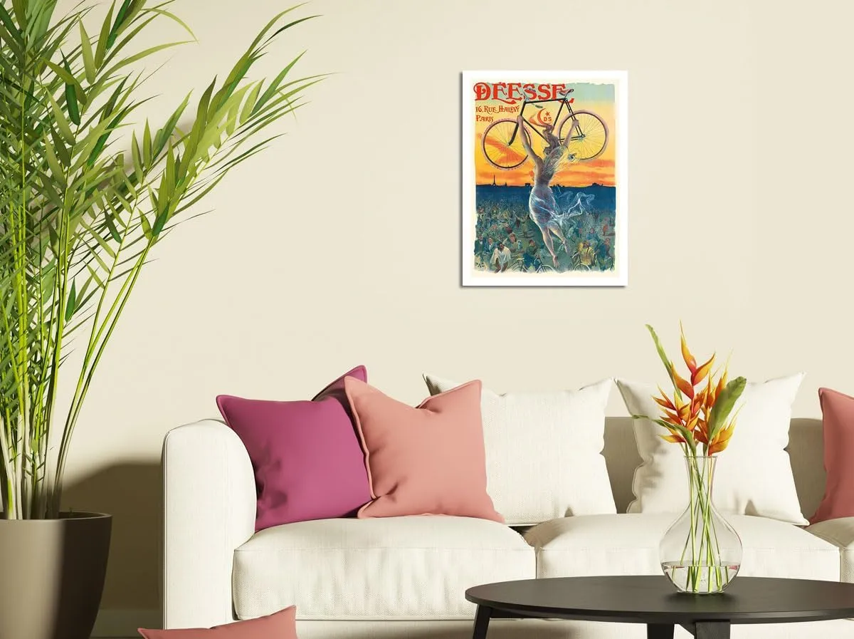 Déesse Bicycles - Paris France - Winged Goddess - Vintage Advertising Poster by Jean de Paleologue c.1898 - Fine Art Rolled Canvas Print 27in x 40in