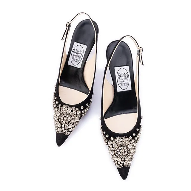 Diadema High Sling - Black Suede
