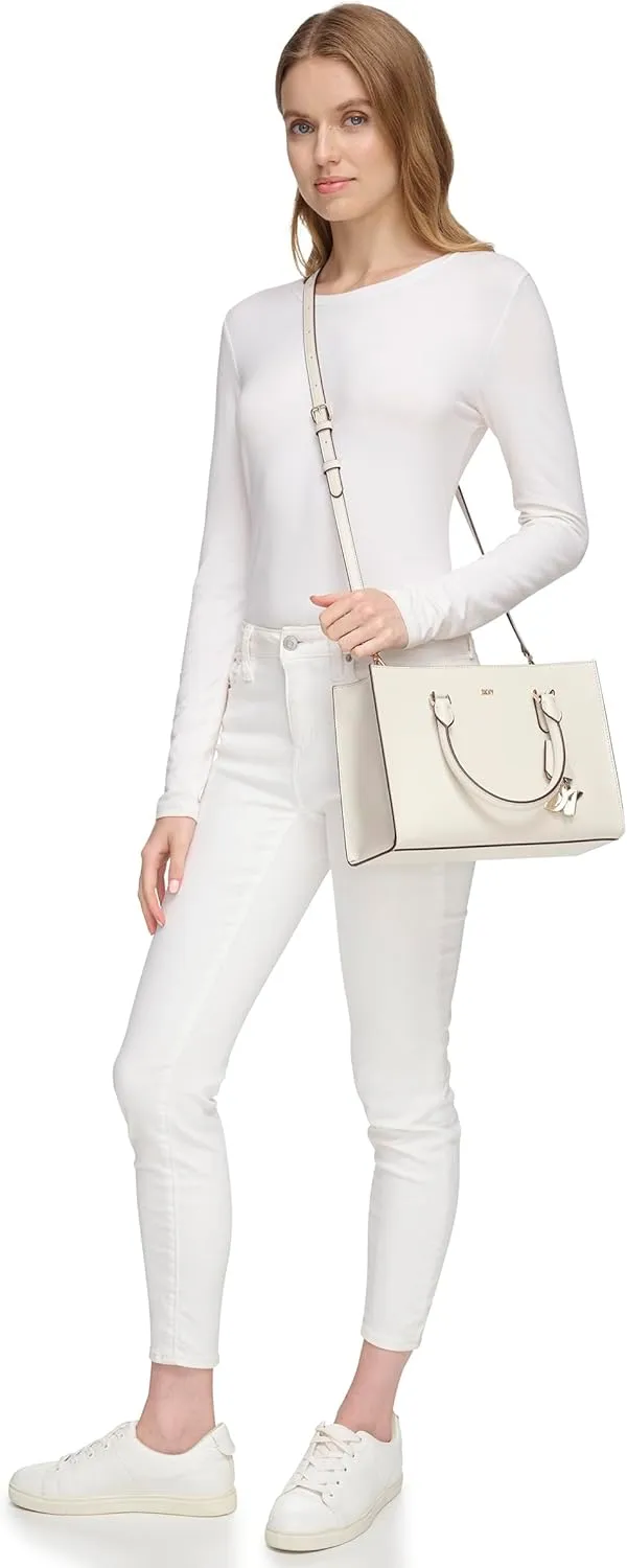 DKNY womens Perri Satchel With Logo Charm