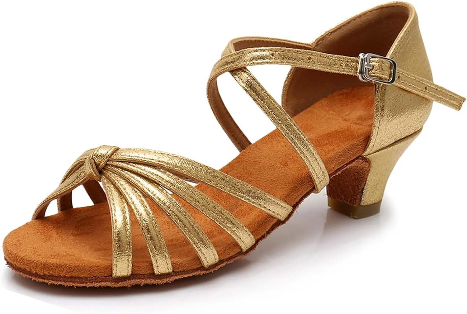 DKZSYIM Women's Satin Latin Dance Shoes Ballroom Salsa Performance Practice Dancing Shoes,Model LP-1217ZS