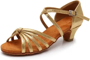 DKZSYIM Women's Satin Latin Dance Shoes Ballroom Salsa Performance Practice Dancing Shoes,Model LP-1217ZS