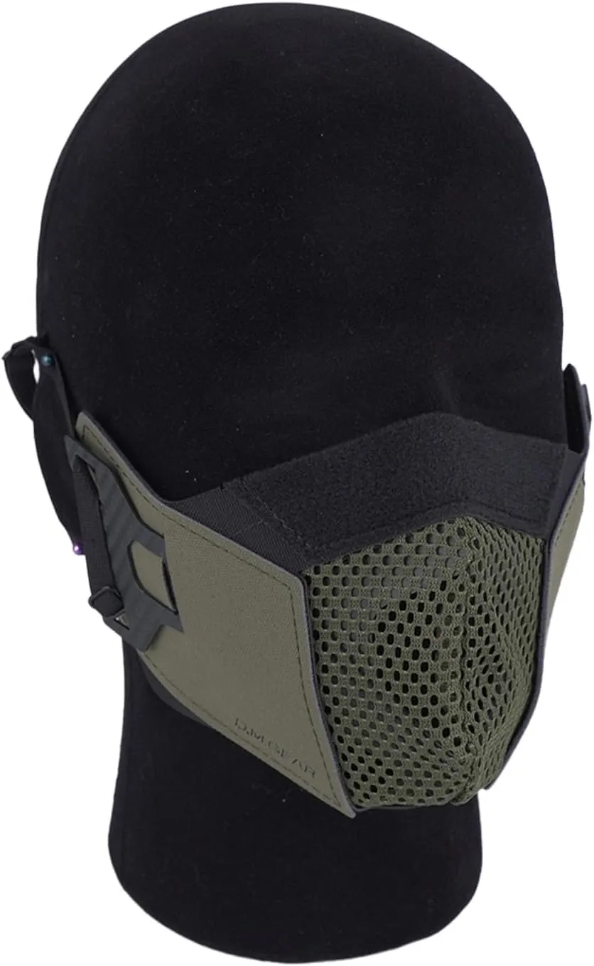 DMGEAR Airsoft Mesh Mask,Half Face Mask,Comfortable Adjustable Breathable,Tactical Lower Face Protective Mask for Outdoor