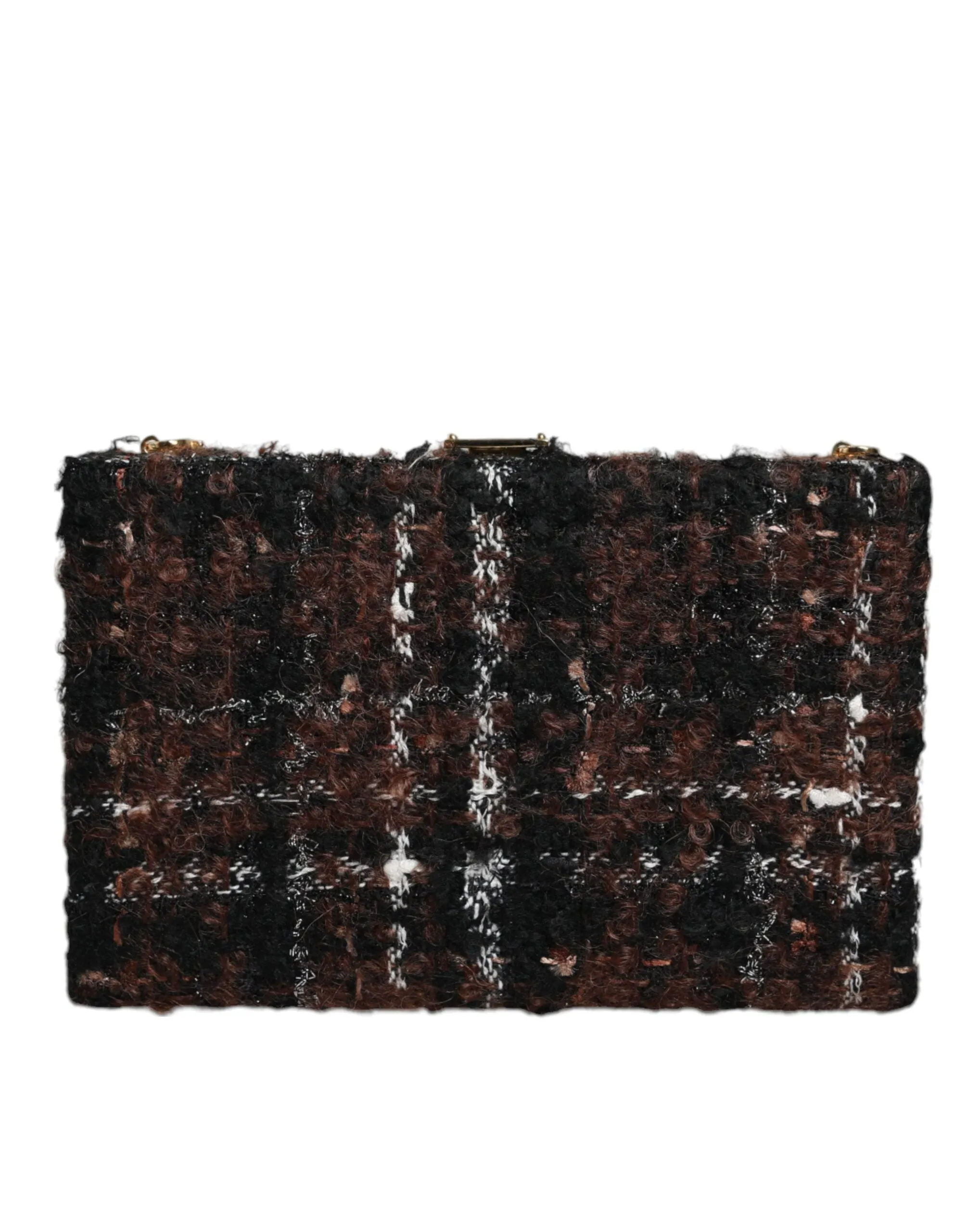 Dolce & Gabbana Multicolor Tweed Floral Clutch Evening Party Purse Crossbody Bag