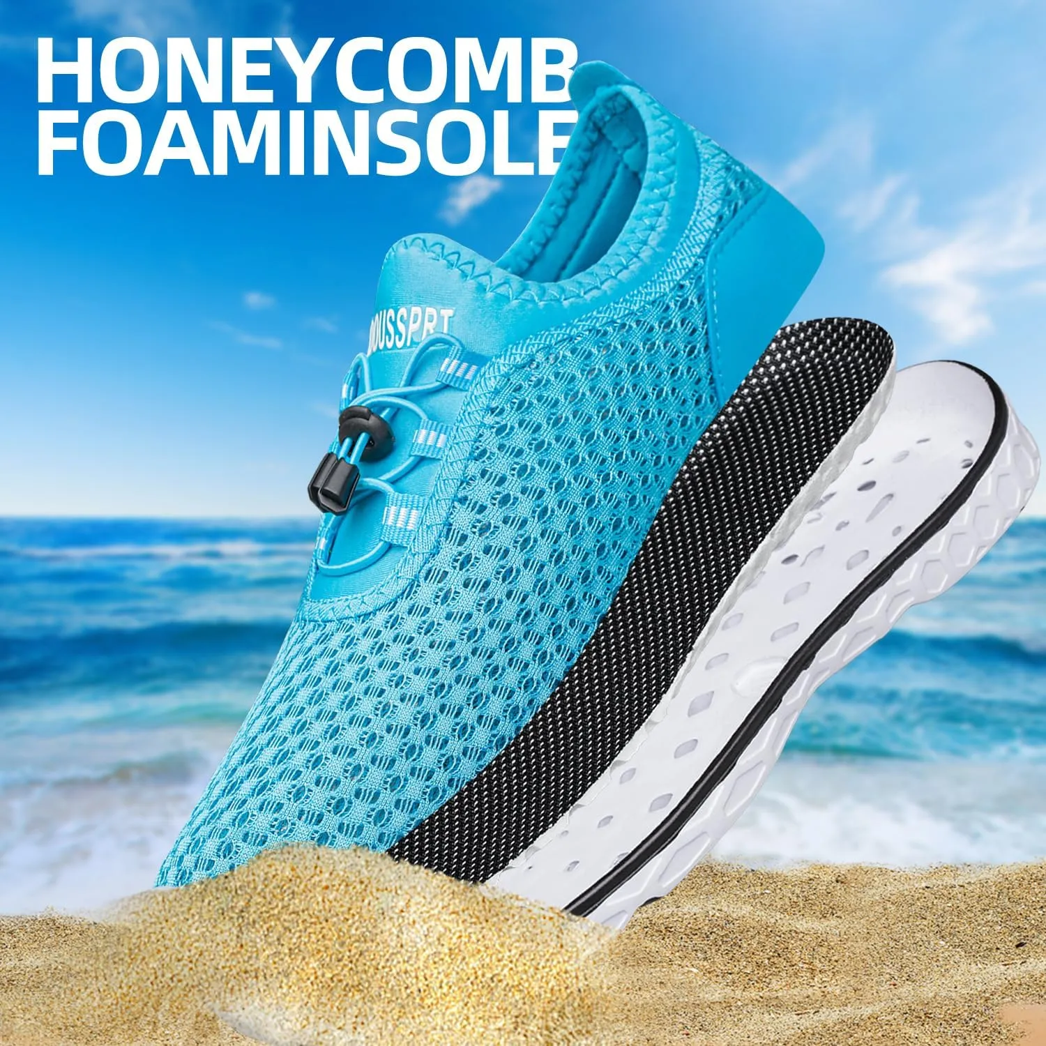 DOUSSPRT Men's Water Shoes Quick Drying Sports Aqua Shoes