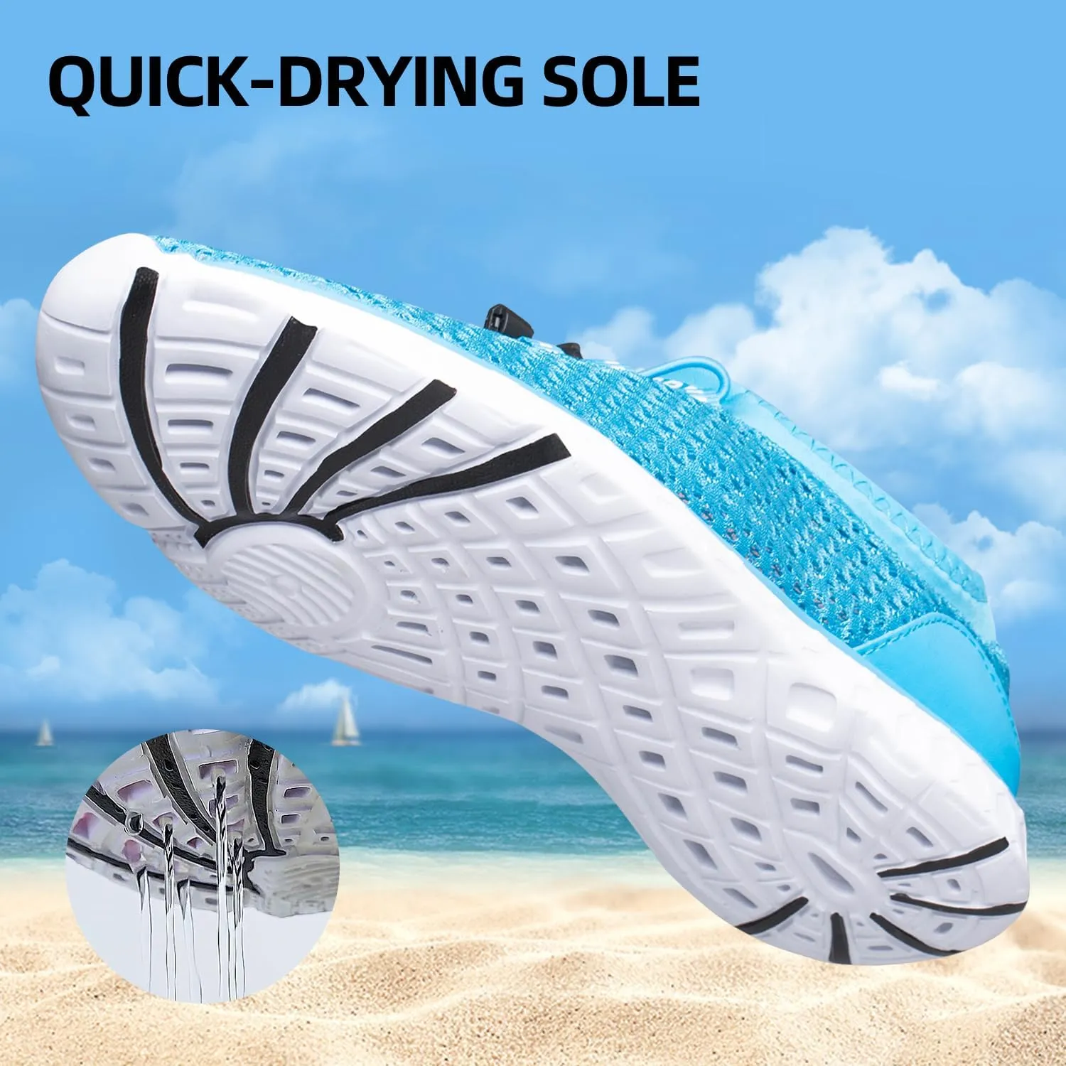 DOUSSPRT Men's Water Shoes Quick Drying Sports Aqua Shoes