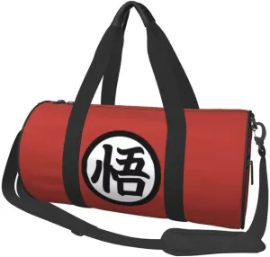 Dragon Duffel Bag, Large Capacity Canvas Travel Gym Bag with Shoulder Strap, Red and Black