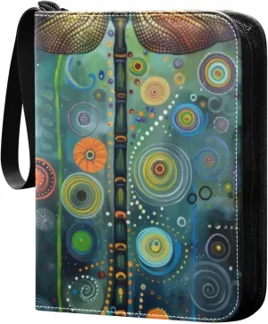 Dragonfly Painting Card Binder, 400 Pockets Card Holder with 50 Sleeves, Sturdy Card Holder Folders for Game Cards & Sports Cards