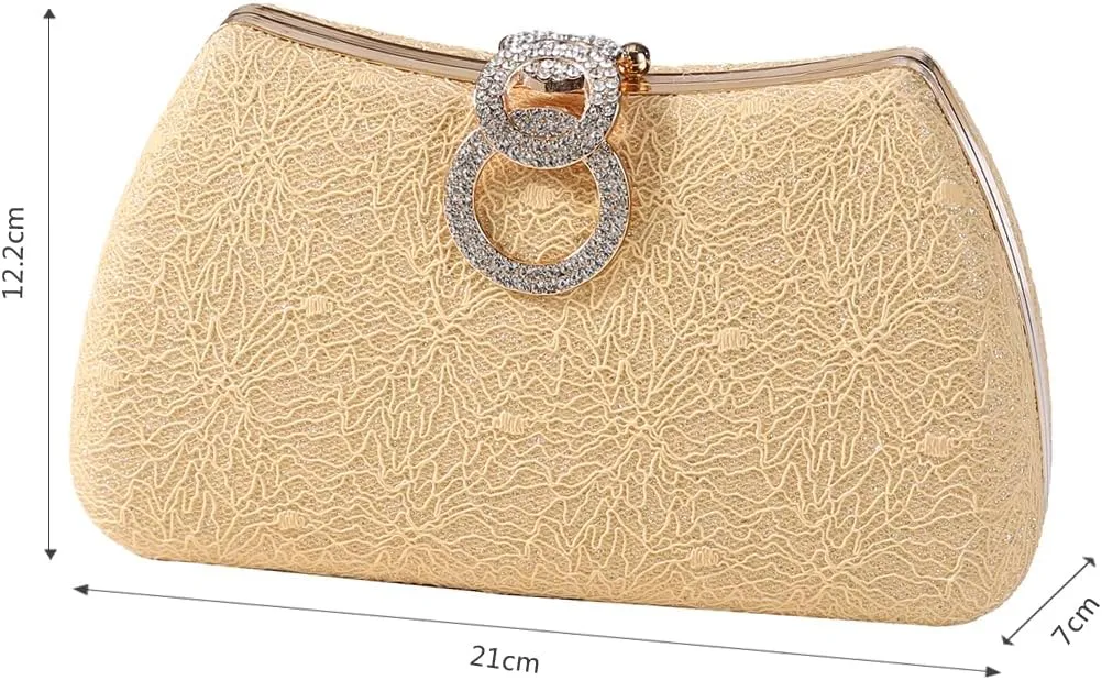 Dreubea Women's Fashion Evening Bag Rhinestone Decrated Clutch Handbag with Chain