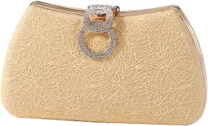 Dreubea Women's Fashion Evening Bag Rhinestone Decrated Clutch Handbag with Chain