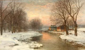 DTVWHQOHR Famous Painting Wall Art Prints Portrait Painting Vinteraften by Anders Anderson-lundby Vintage Canvas Prints for Office Decor 60x90cm