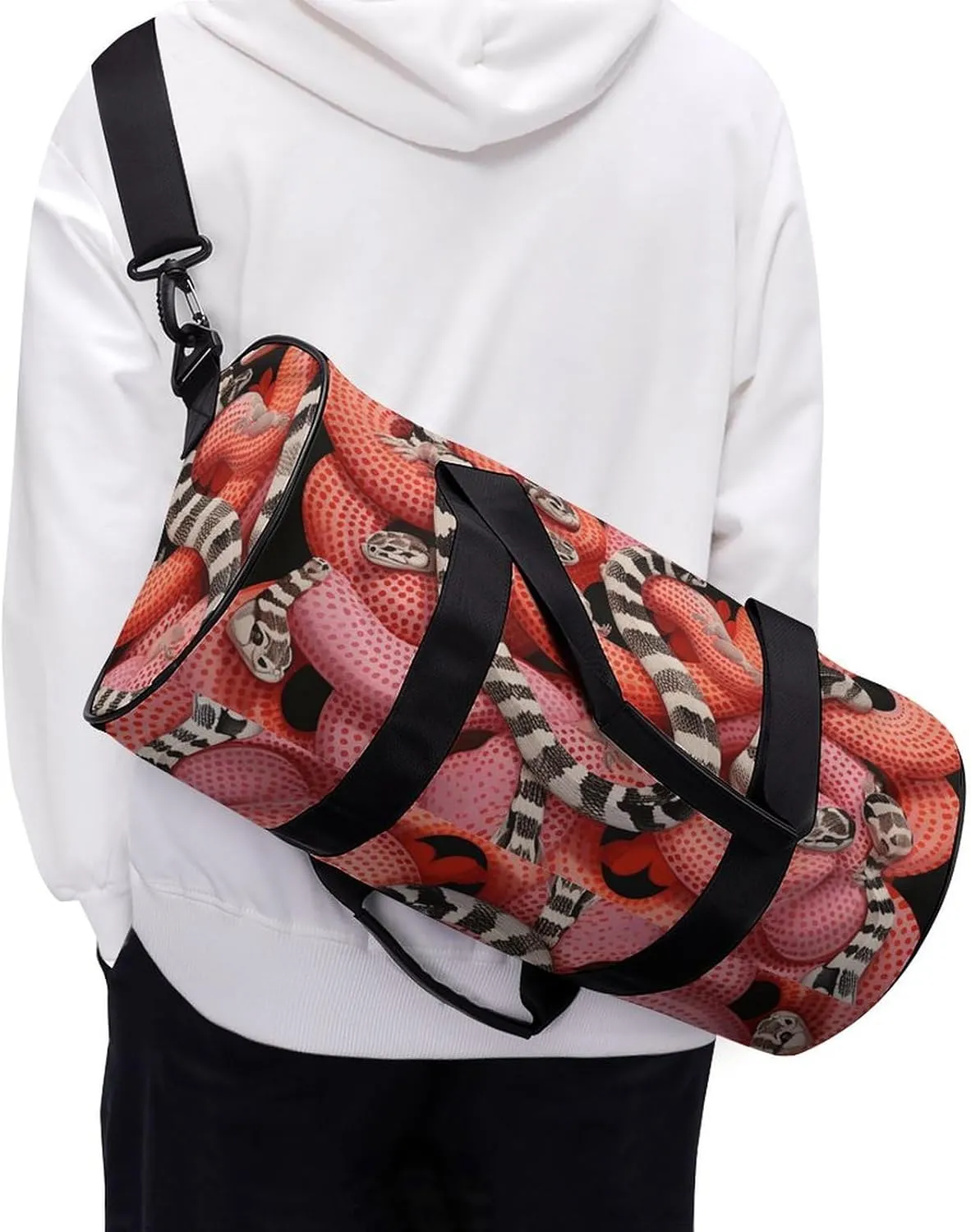 Duffel Bag for Men Women Gym Bag A Bunch of Crazy Snakes Travel Duffel Bag Waterproof Overnight Bag for Sports Workout