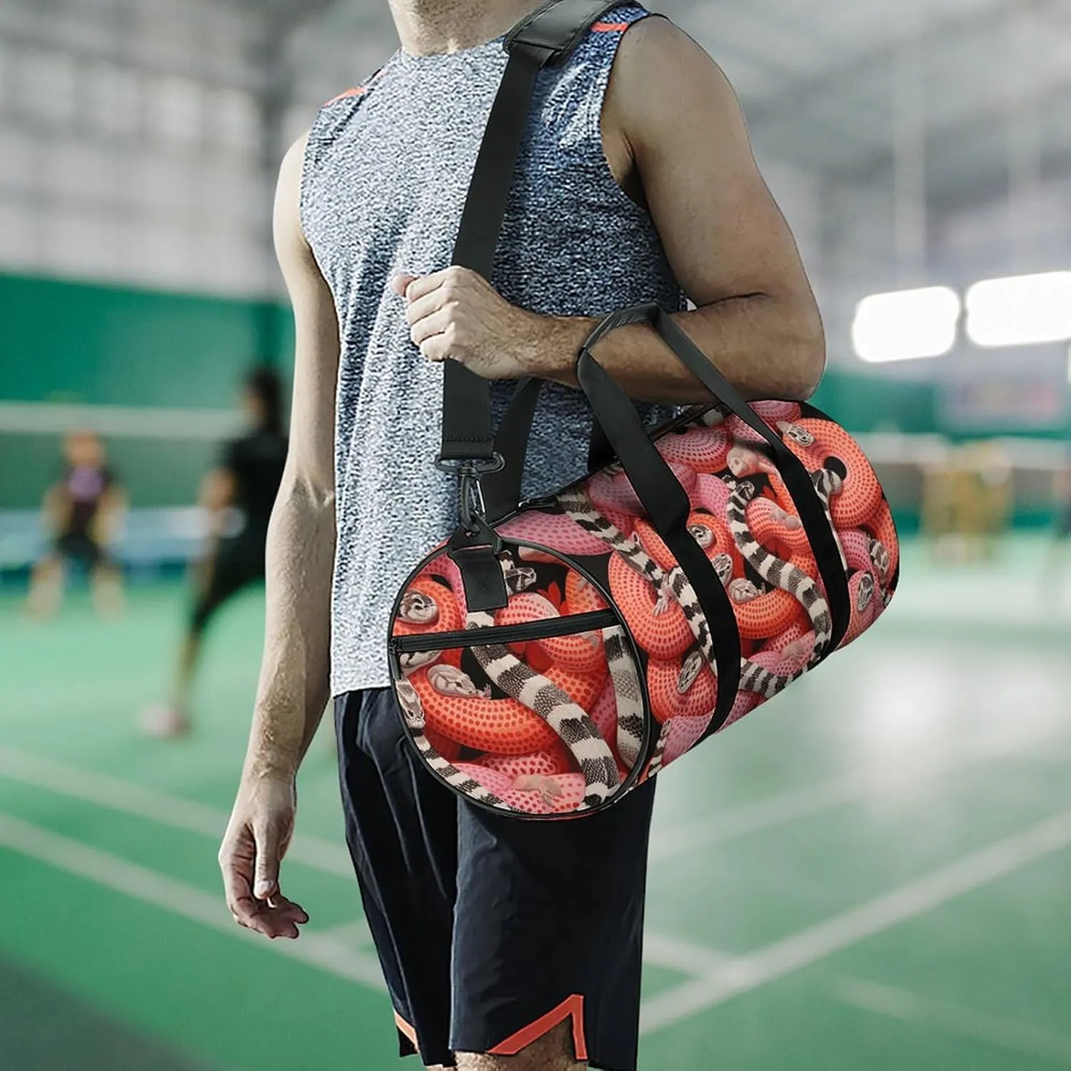 Duffel Bag for Men Women Gym Bag A Bunch of Crazy Snakes Travel Duffel Bag Waterproof Overnight Bag for Sports Workout