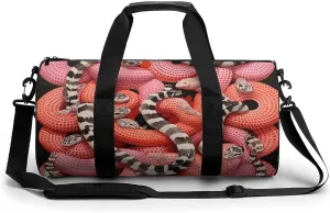 Duffel Bag for Men Women Gym Bag A Bunch of Crazy Snakes Travel Duffel Bag Waterproof Overnight Bag for Sports Workout