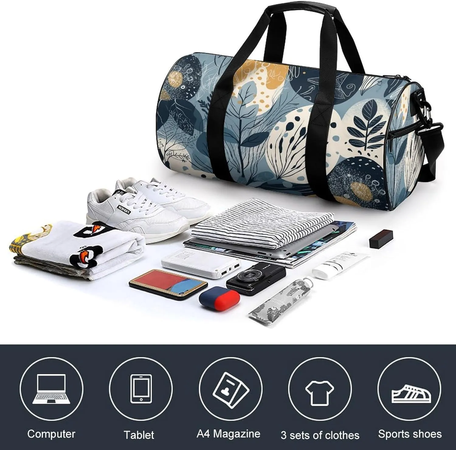 Duffel Bag for Men Women Gym Bag Egg Shape Travel Duffel Bag Waterproof Overnight Bag for Sports Workout