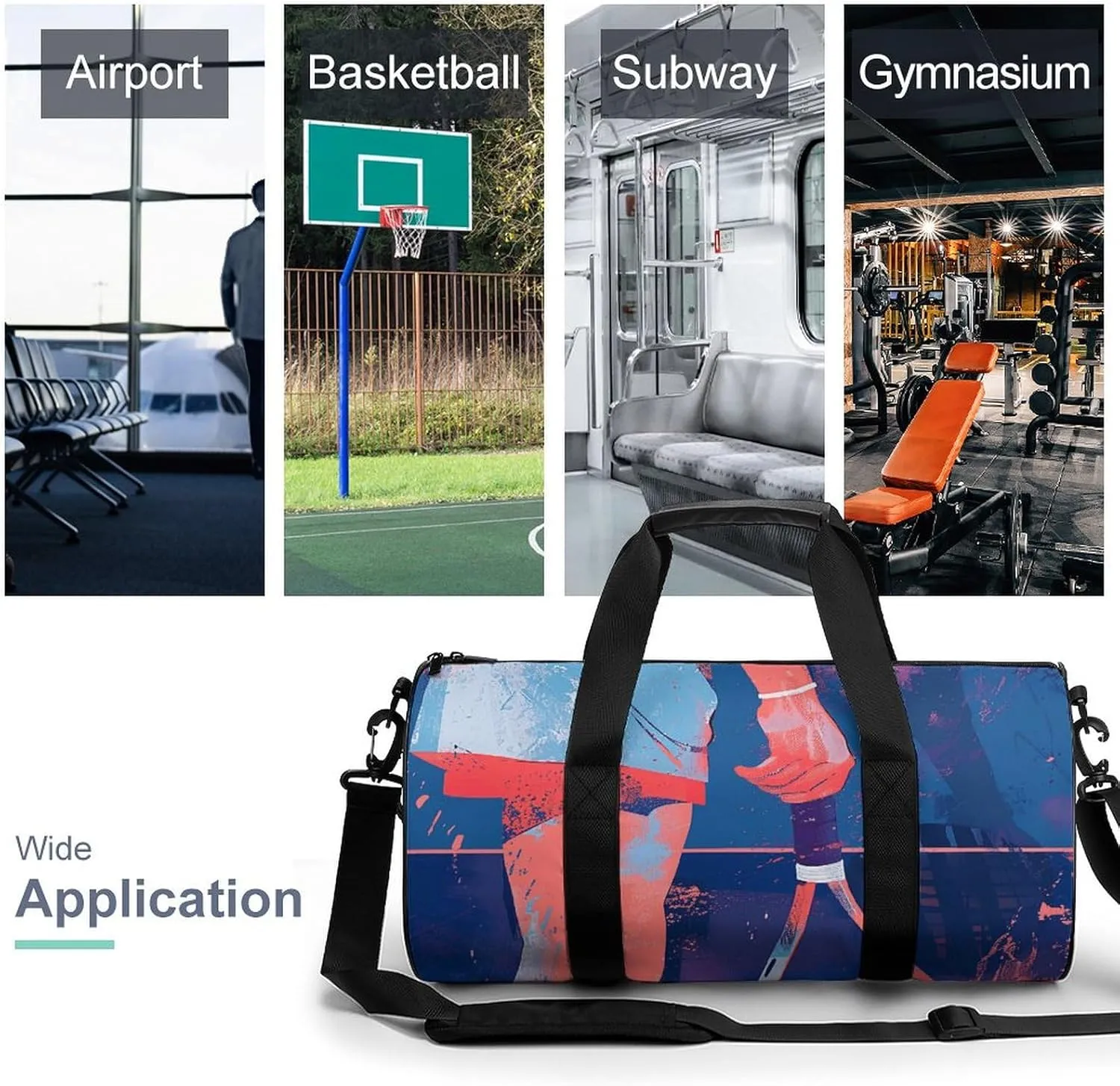 Duffel Bag for Men Women Gym Bag Holding A Tennis Racket Travel Duffel Bag Waterproof Overnight Bag for Sports Workout