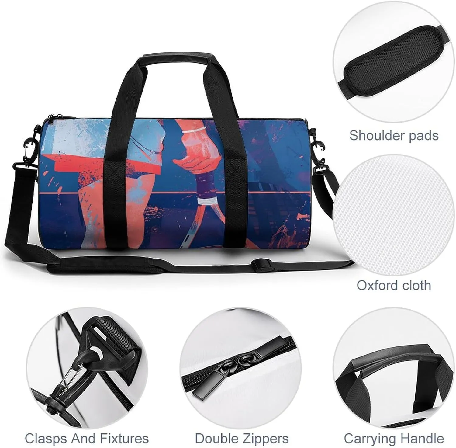 Duffel Bag for Men Women Gym Bag Holding A Tennis Racket Travel Duffel Bag Waterproof Overnight Bag for Sports Workout