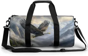 Eagle Travel Gym Bag for Women Men Cylindrical Duffle Bag Sport Workout Bag with Shoulder Strap