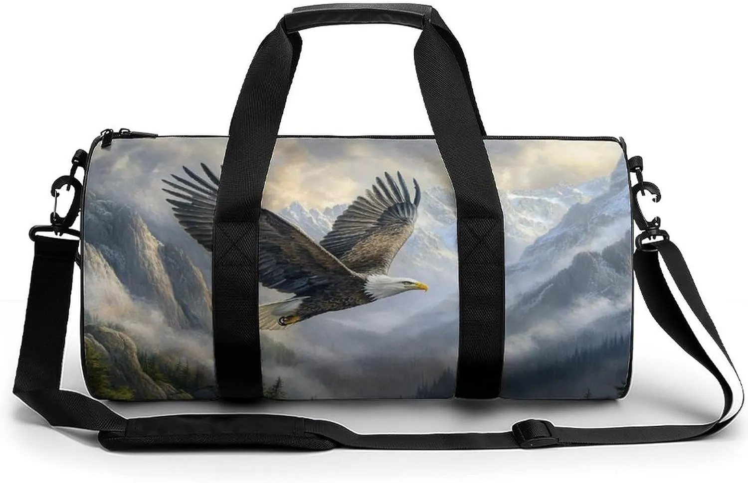 Eagle Travel Gym Bag for Women Men Cylindrical Duffle Bag Sport Workout Bag with Shoulder Strap