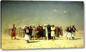 Egyptian Recruits Crossing The Desert by Jean-Leon Gerome - 9" x 16" Gallery Wrap Canvas Art Print - Ready to Hang