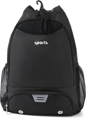 Ellniges]【Basketball Gym Backpack Water- Oxford Duffle Bag with Shoe Compartment & Hook Design - Sports Travel Backpack for Outdoor Training, Cycling, Storage (Multi-Pocket Dry/Wet Separation)