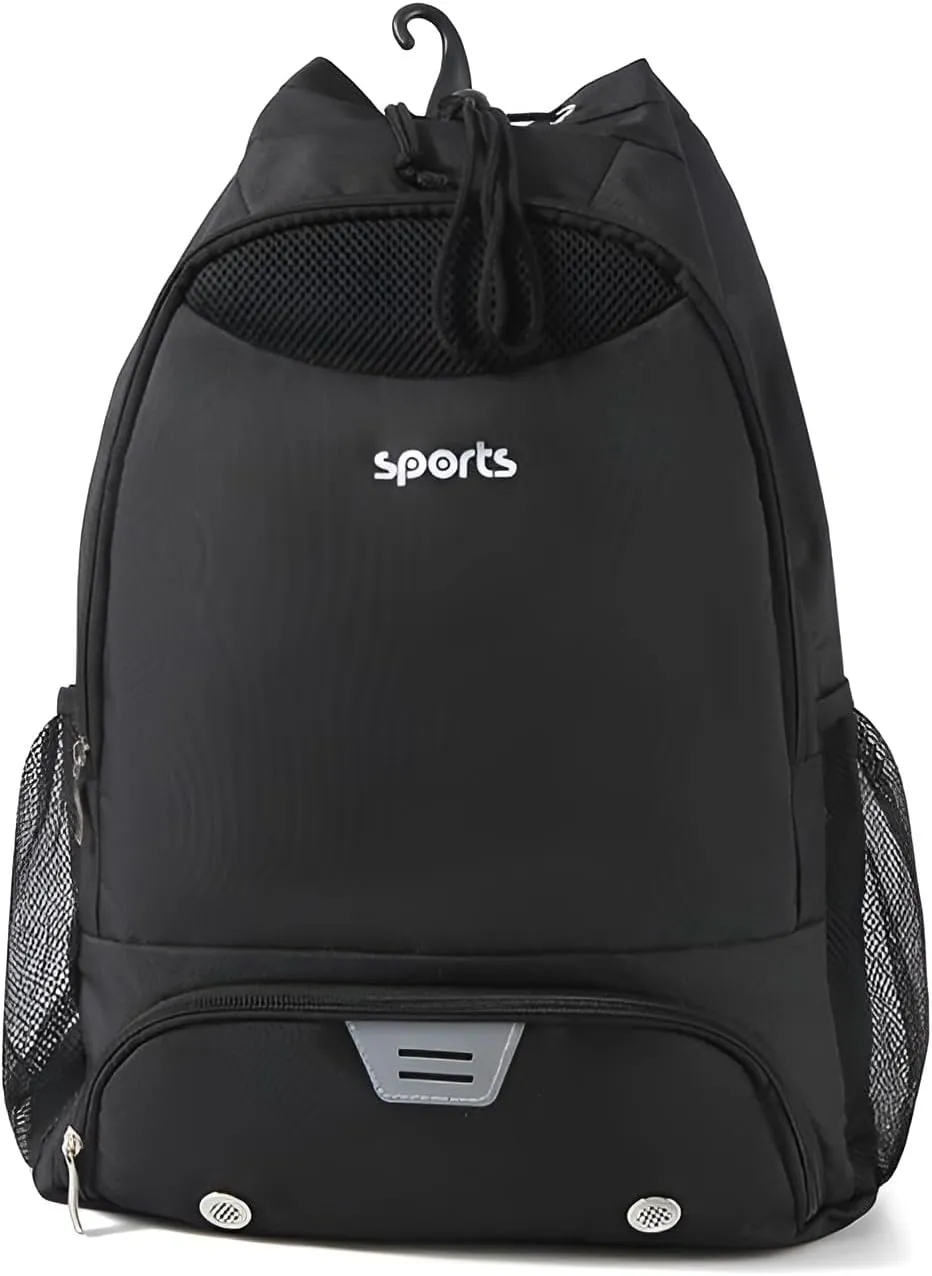 Ellniges]【Basketball Gym Backpack Water- Oxford Duffle Bag with Shoe Compartment & Hook Design - Sports Travel Backpack for Outdoor Training, Cycling, Storage (Multi-Pocket Dry/Wet Separation)