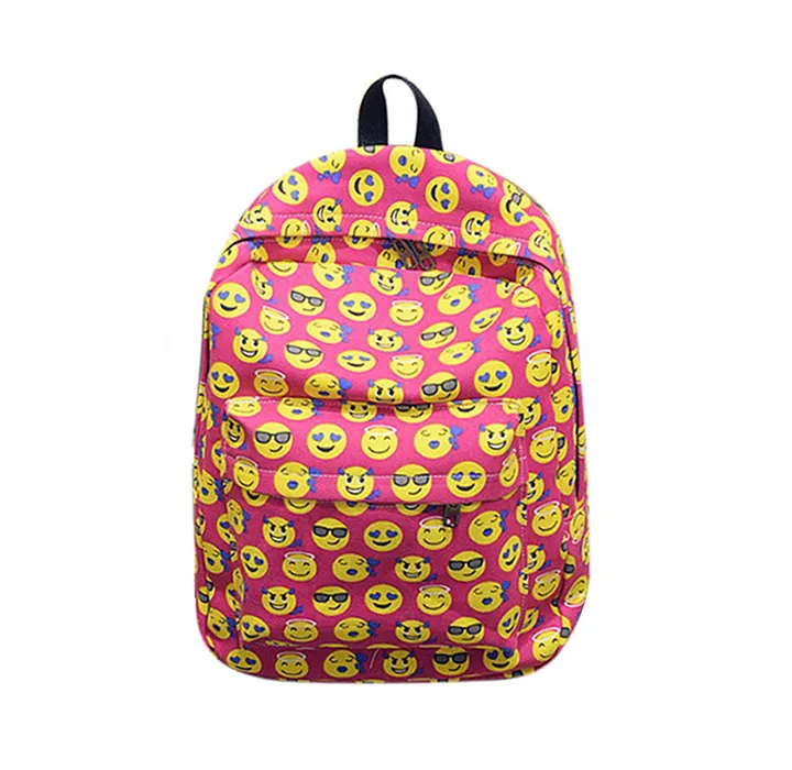 Emoji Print 16.5-inch Canvas Backpack