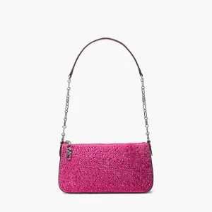 Empire Medium Embellished Suede Chain-Link Pouchette