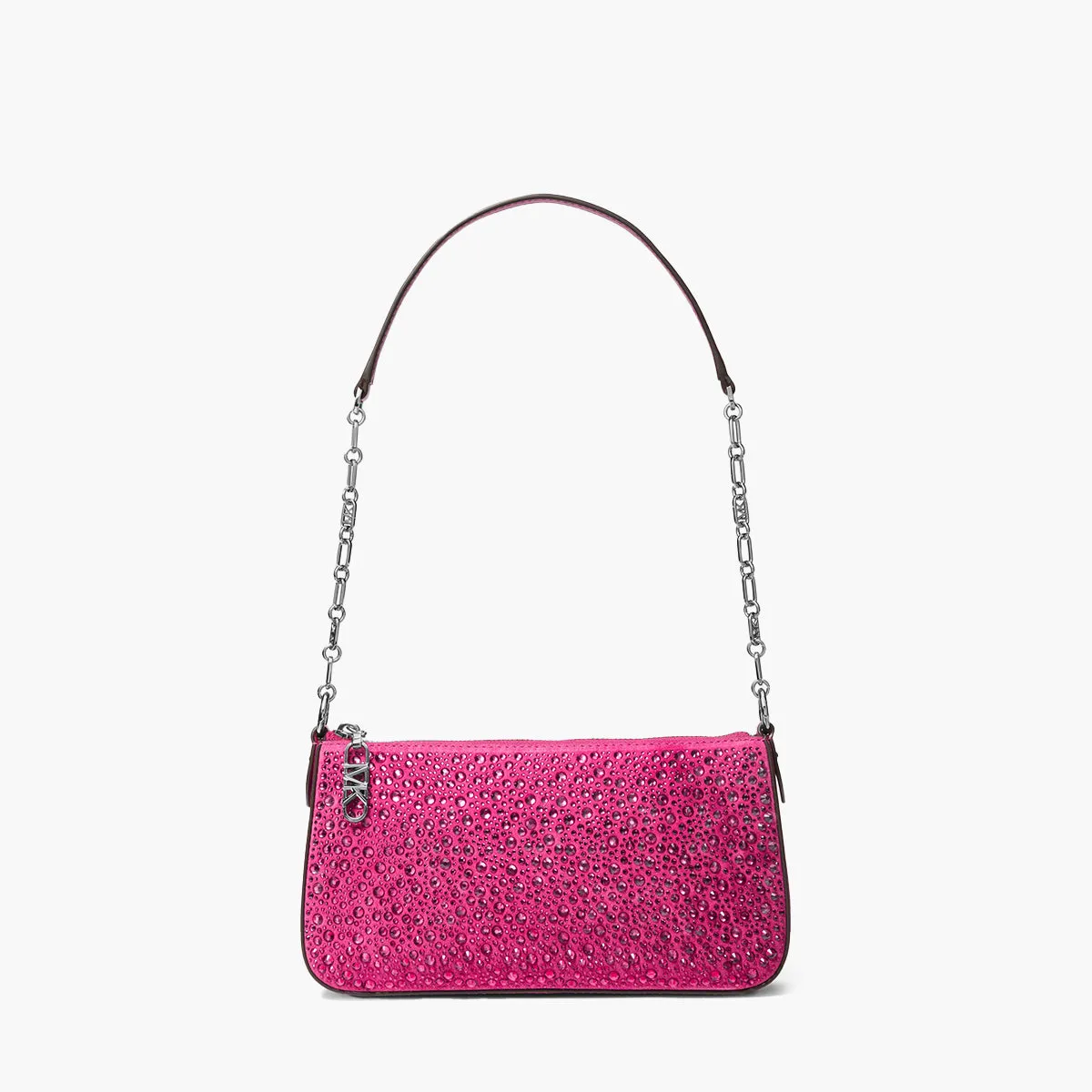 Empire Medium Embellished Suede Chain-Link Pouchette