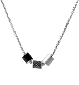 [Emporio Polio Armani] Emporio Armani Stainless Steel X Leather Eagle Logo 3 Row Rings, Necklaces, Pendant [parallel import goods] egs2383020