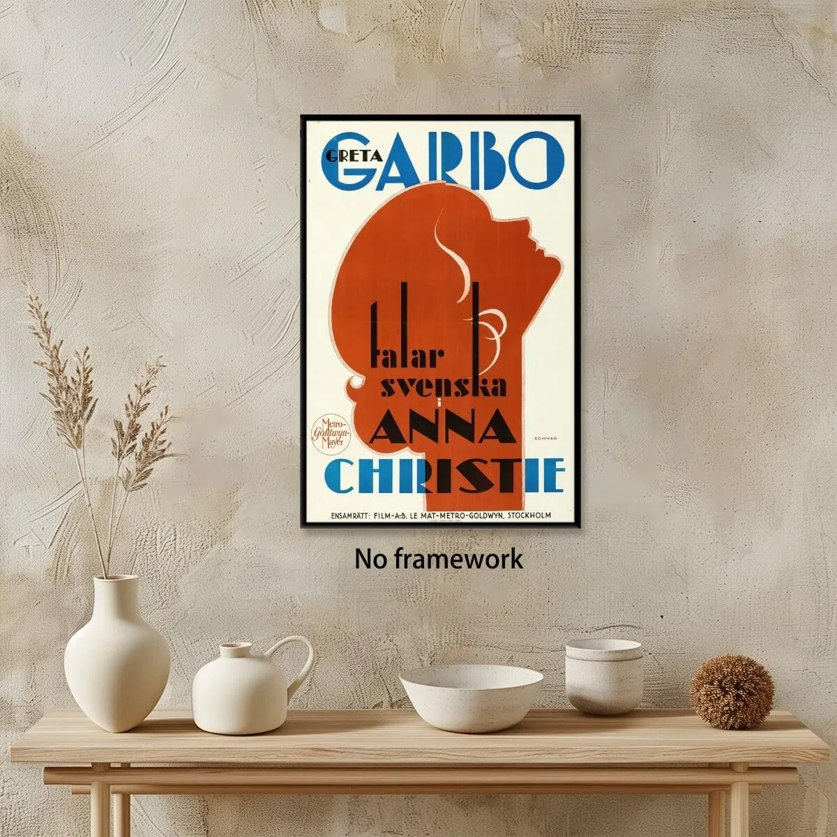 Eric Rohman Creation Anna Christie Movie Poster Vintage Wall Art Classical And Modern Art Canvas Prints Poster Retro Artwork For Living Room Bedroom Gallery UnFramed 12x18inch