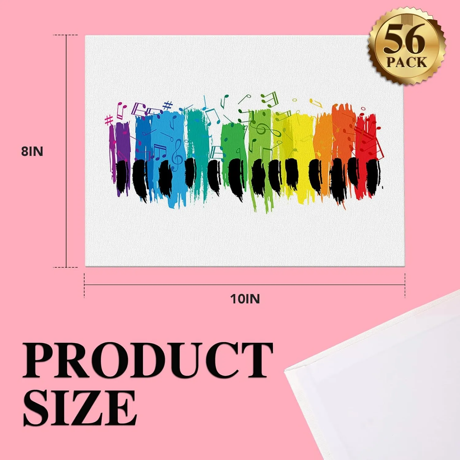 ESRICH Canvas Boards for Painting 8x10 Inch, 56 Pack Bulk 8x10 Inch Canvases for Painting- Cotton Canvas Panels for Oil, Acrylic & Watercolor Painting.