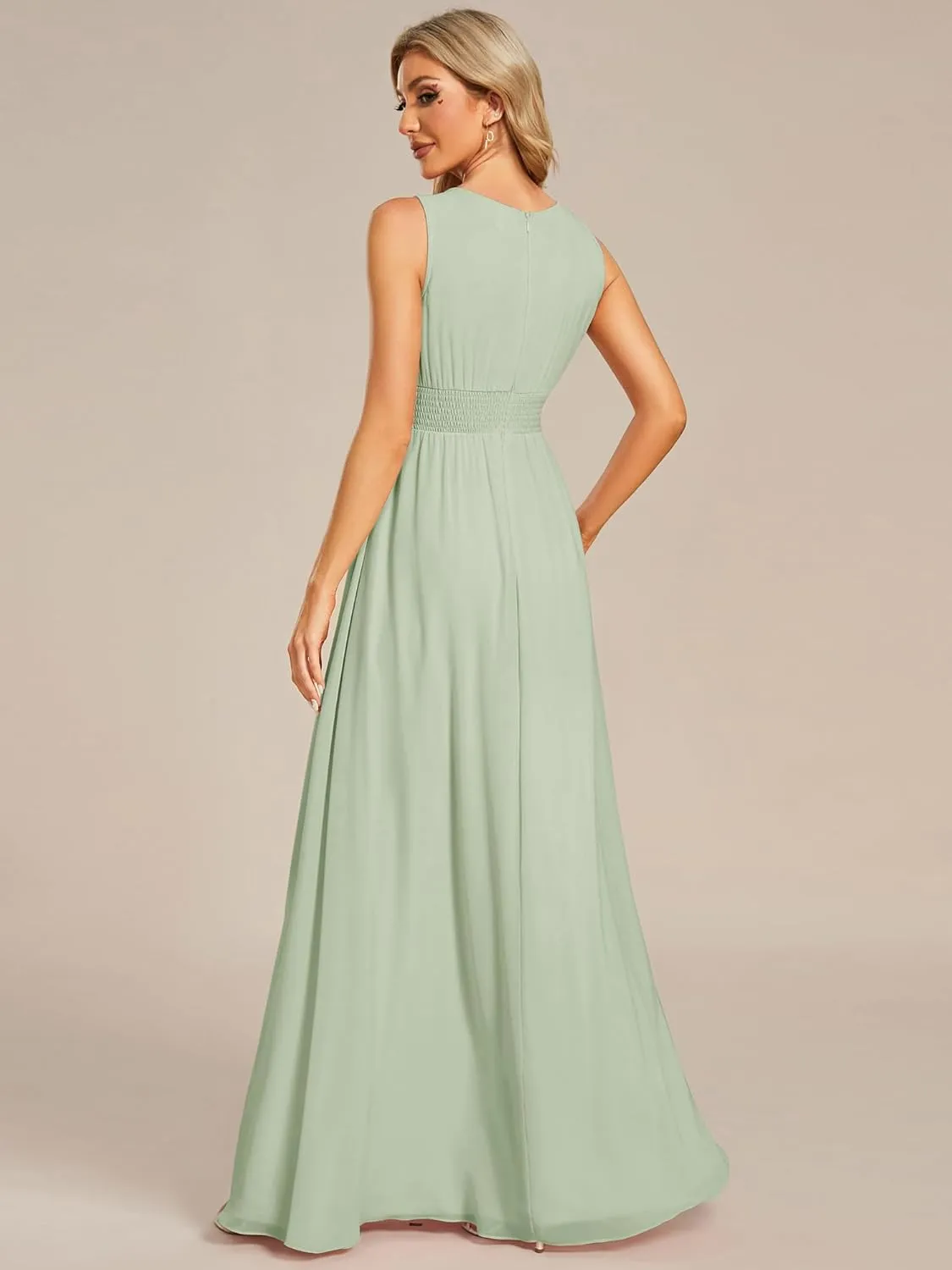 Ever-Pretty Women's Crew Neck Sleeveless A Line Hollow Out Sequin Maxi Fromal Dress 01955
