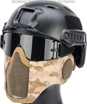 Evike Airsoft - Matrix Carbon Striker Mesh Face Pro w/Integrated Mesh Ear Protection (Color: AOR1)