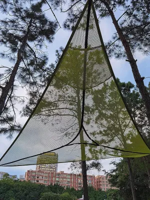 Experience Ultimate Adventure with Our Revolutionary 380cm Multi-Person Aerial Camping Hammock: Triangle Mat with 3-Point Suspension for Tree Houses and Outdoor Fun!-Green||280CM