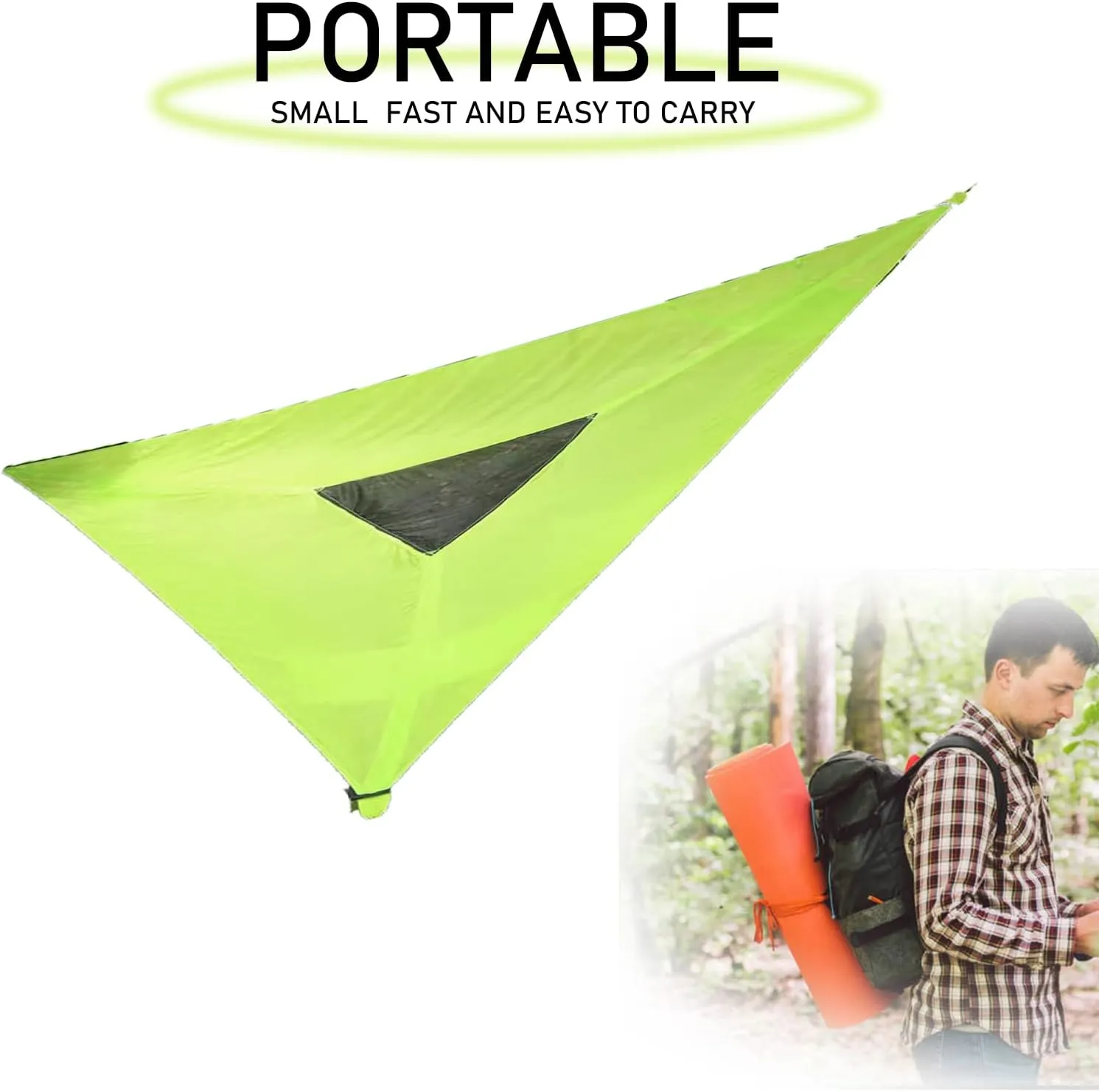 Experience Ultimate Adventure with Our Revolutionary 380cm Multi-Person Aerial Camping Hammock: Triangle Mat with 3-Point Suspension for Tree Houses and Outdoor Fun!-Green||280CM