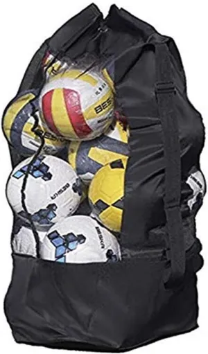 Extra Large Mesh Ball Bag Waterproof Equipment Duffel Bag Heavy Duty Net Ball Shoulder Bag Basketball Volleyball Soccer Rug Ball Football Carrying Bag Tote Storage Sack with Drawstring for 10-15 Balls