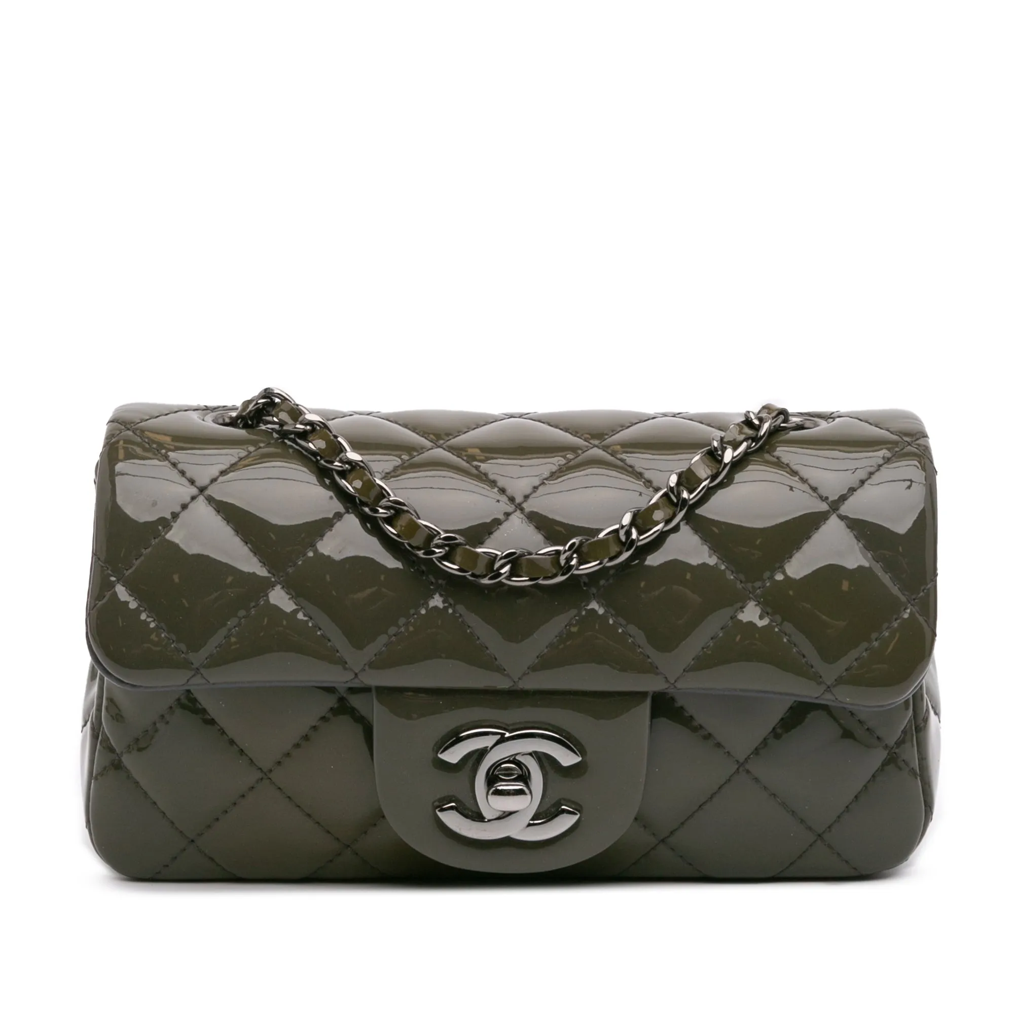 Extra Mini Rectangular Classic Patent Single Flap