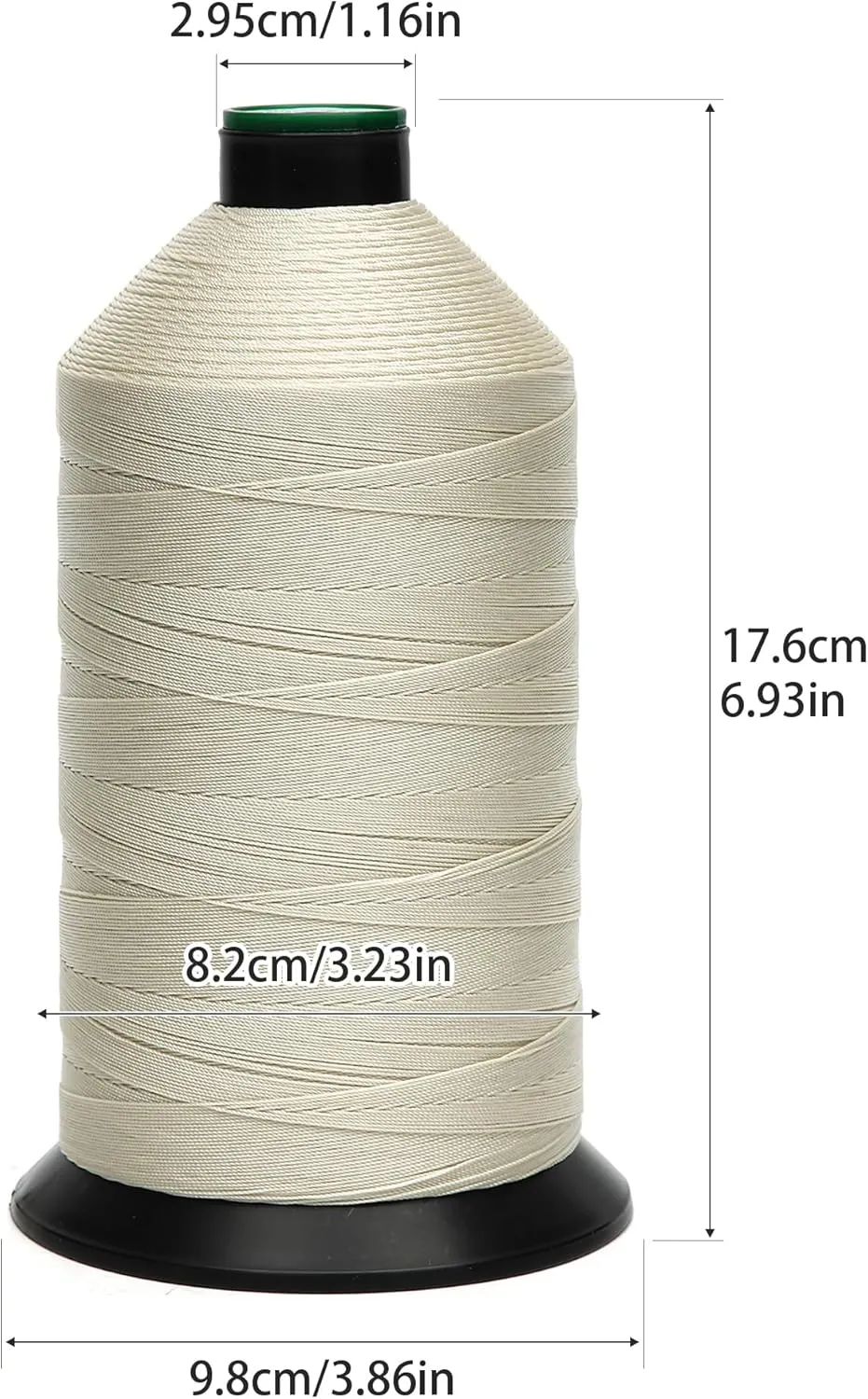 Extra Strong Bonded Nylon Thread #138 Tex135 – 16 OZ, 3000yds, Versatile Stitching Solution for Leather, Upholstery, Canvas Repair and More (Beige)