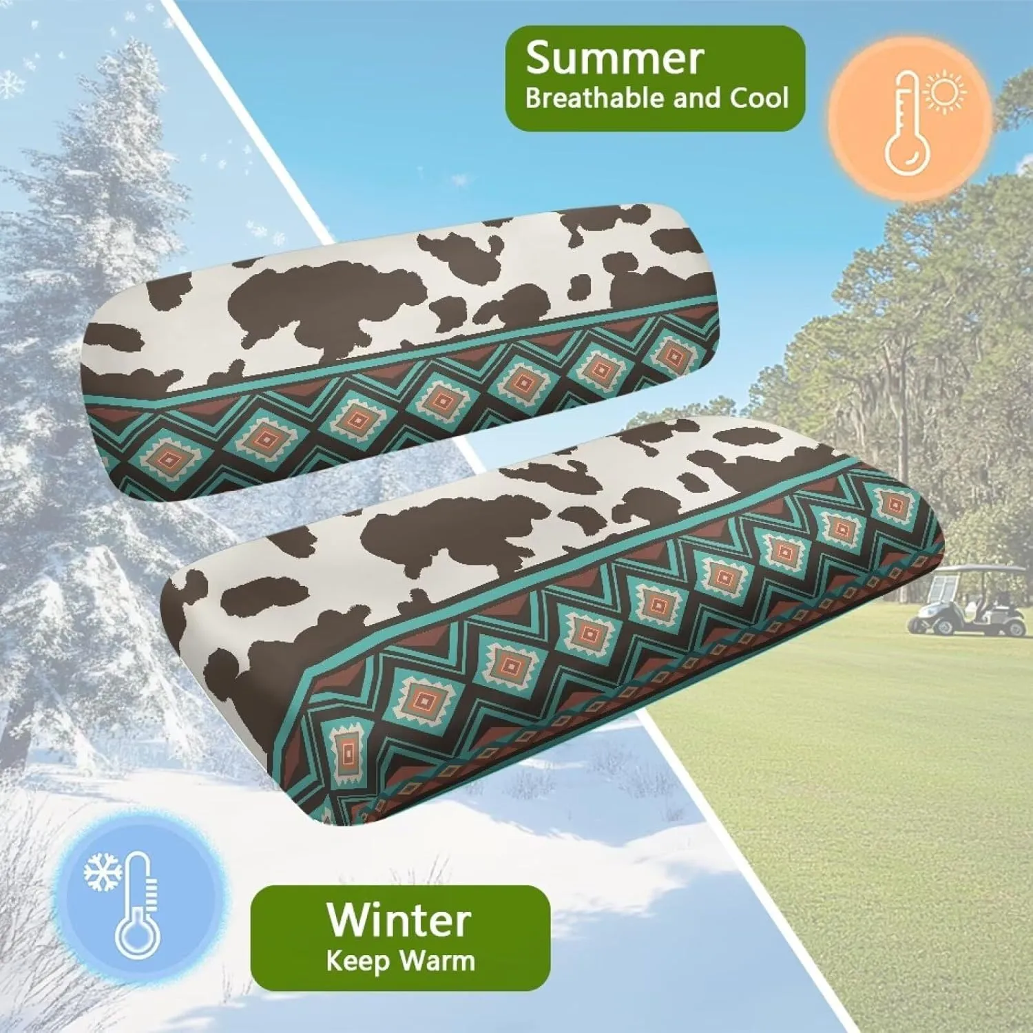 EZGO RXV Seat Covers with Elastic Edges - Heavy-Duty Universal Size for Club Car Precedent All-Season Protection